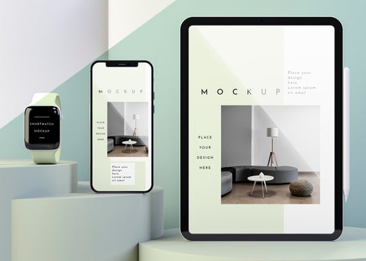 Free Composition With Modern Devices Mock-Up Psd