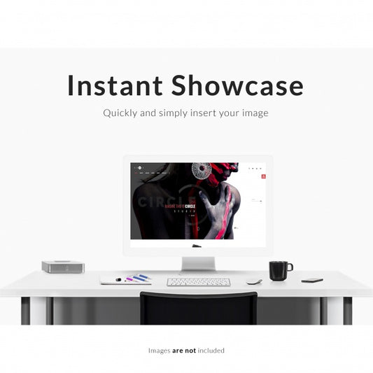 Free Computer Screen On White Room Mock Up Psd