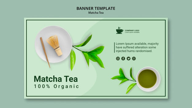 Free Concept For Banner Template For Matcha Tea Psd
