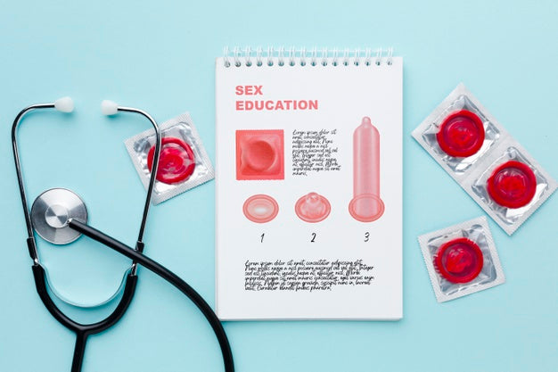 Free Condoms And Stethoscope Arrangement Psd