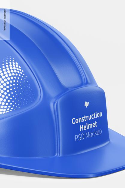 Free Construction Helmet Mockup, Close Up Psd
