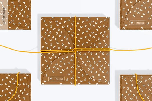 Free Cookie Boxes Mockup, Top View Psd
