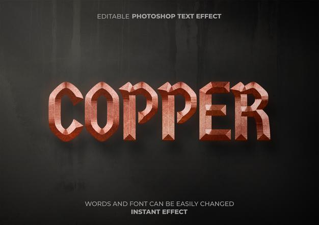 Free Copper Text Effect Psd