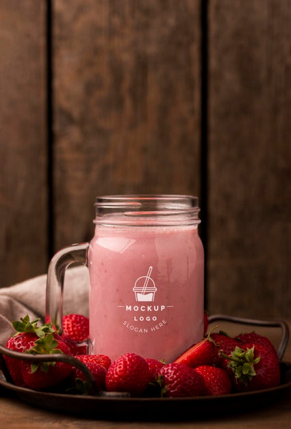 Free Copy Space Delicious Healthy Smoothie Front View Psd