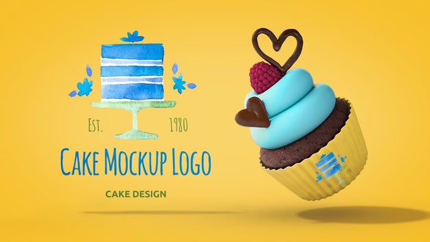 Free Copyspace Mockup With Cupcake Psd