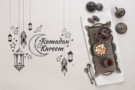 Free Copyspace Mockup With Ramadan Concept Psd