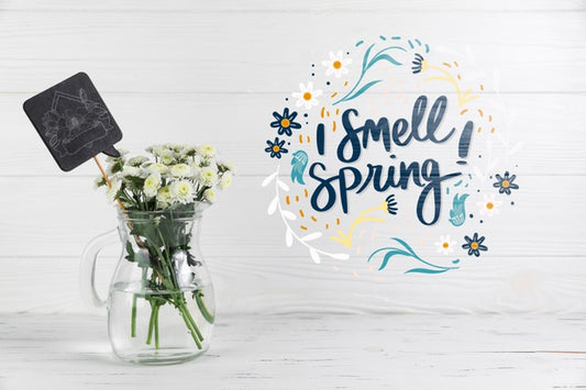 Free Copyspace Mockup With Spring Concept Psd