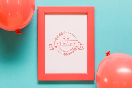 Free Coral Assortment With Frame Mock-Up Psd