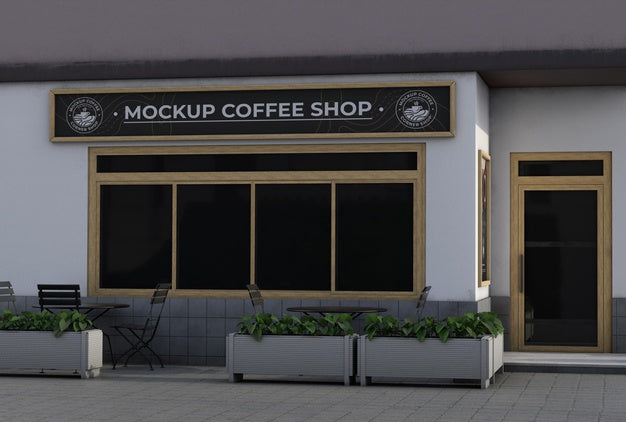 Free Corner Mock-Up Composition For Shop Outdoors Psd