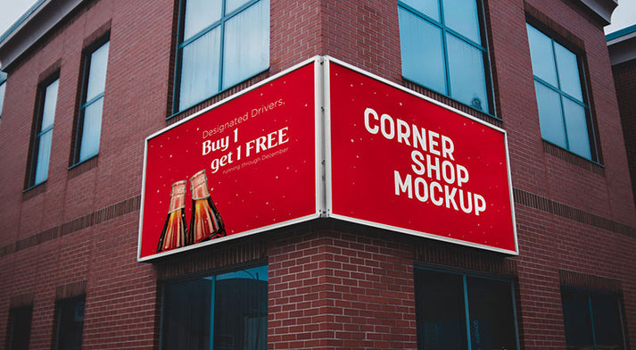 Free Corner Shop Facade Mockup Psd – CreativeBooster