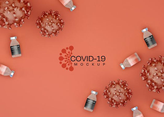 Free Coronavirus Flat Lay Mockup. Covid-19. Psd