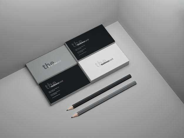 Free Corporate Business Card Mockup With Two Pencils Psd