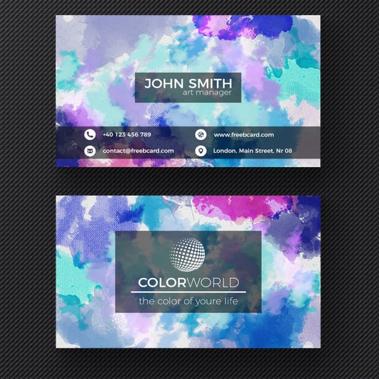 Free Corporate Card With Watercolor Psd