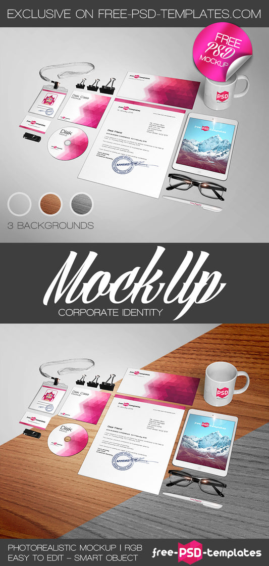 Free Corporate Identity Mock-Up In Psd