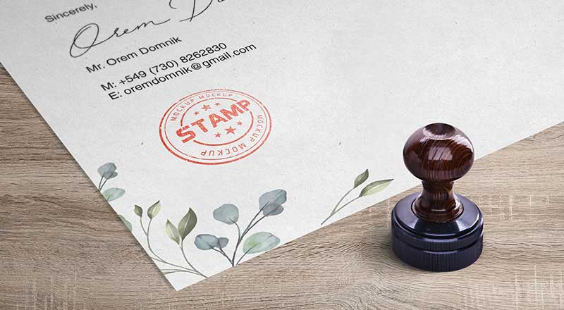 Free Corporate Round Stamp On Letterhead Mockup Psd