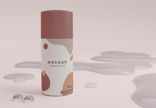Free Cosmetic Bottle And Bubbles Psd