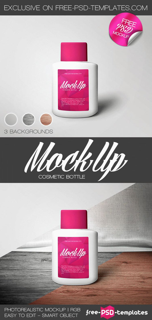 Free Cosmetic Bottle Mock-Up In Psd