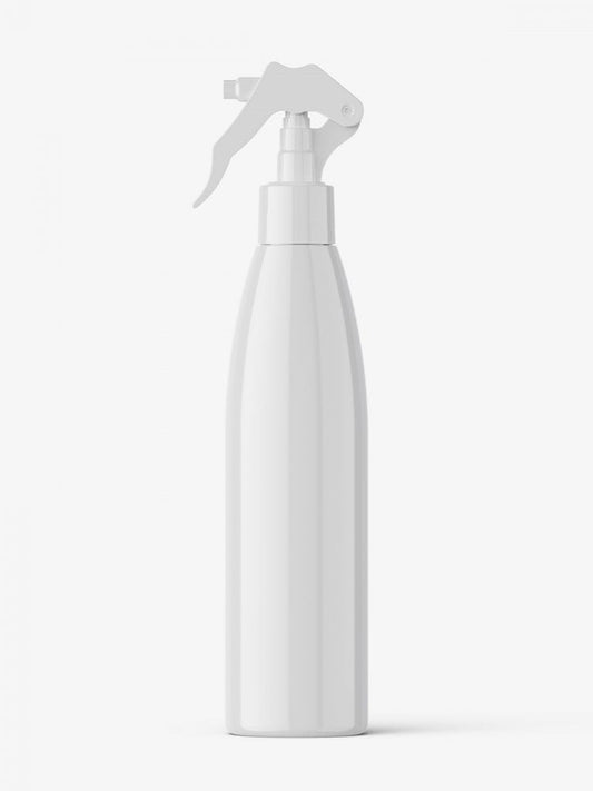 Free Cosmetic Bottle With Trigger Spray Mockup / Glossy