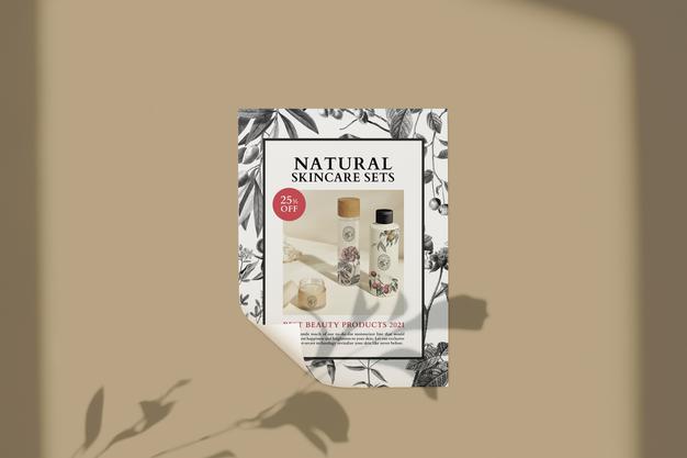 Free Cosmetic Business Poster Mockup In Luxurious Botanical Theme Psd