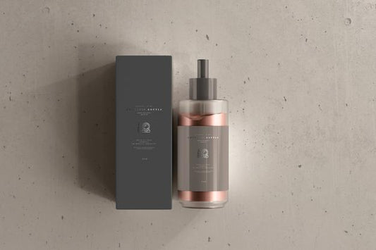 Free Cosmetic Cream Bottle With Box Mockup Psd
