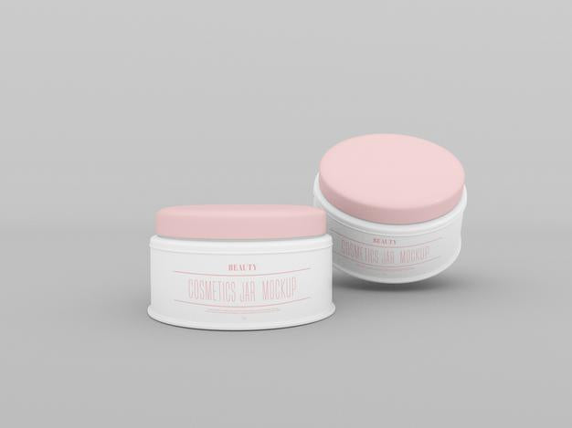 Free Cosmetic Cream Jars Mockup Psd