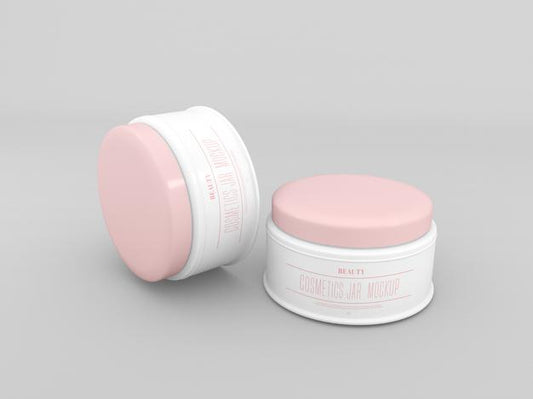 Free Cosmetic Cream Jars Mockup Psd