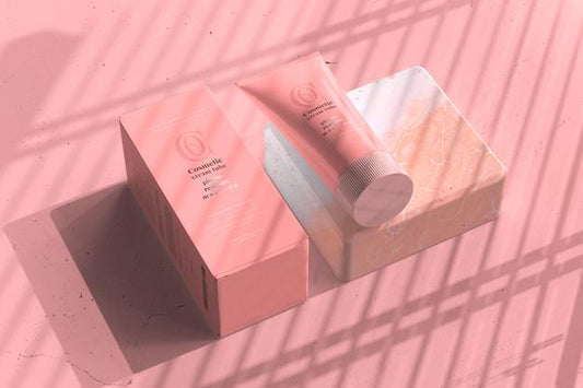 Free Cosmetic Cream Tube With Box Mockup Psd