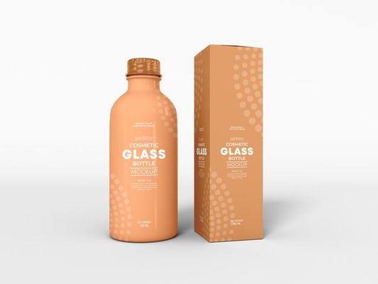 Free Cosmetic Glass Bottle Packaging Mockup Psd