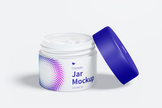Free Cosmetic Jar Mockup, Front View 04
