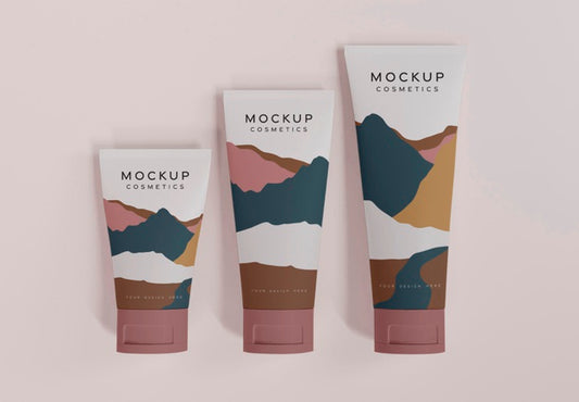 Free Cosmetic Products Arrangement Top View Psd