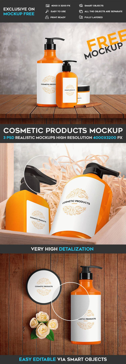 Free Cosmetic Products – Psd Mockup