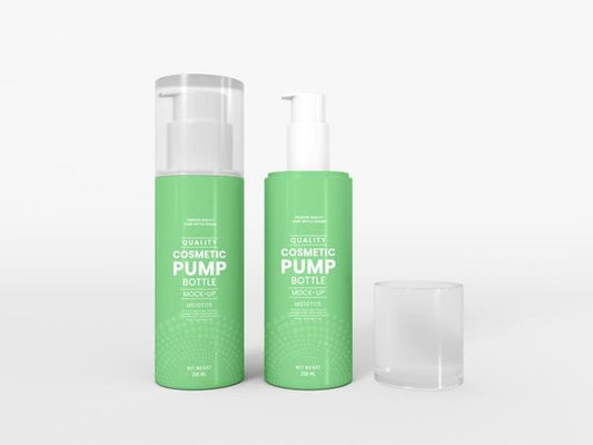 Free Cosmetic Pump Bottle Branding Mockup Psd