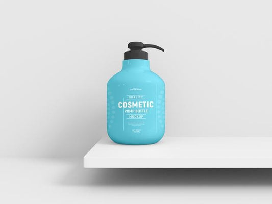 Free Cosmetic Pump Bottle Branding Mockup Psd