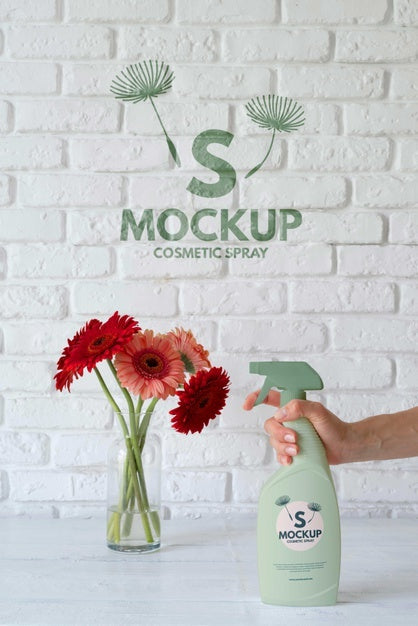 Free Cosmetic Spray Bottle Mock-Up Psd