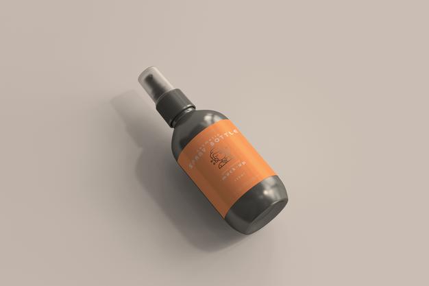 Free Cosmetic Spray Bottle Mockup Psd