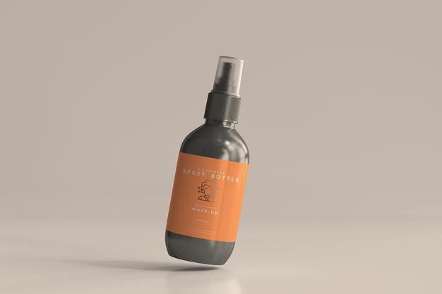 Free Cosmetic Spray Bottle Mockup Psd