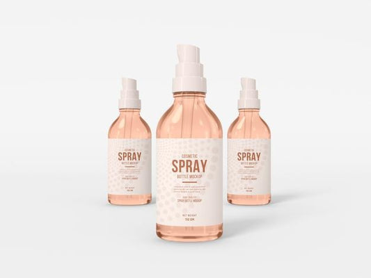 Free Cosmetic Spray Bottle Packaging Mockup Psd