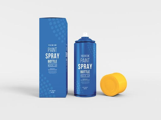 Free Cosmetic Spray Bottle With Box Mockup Psd
