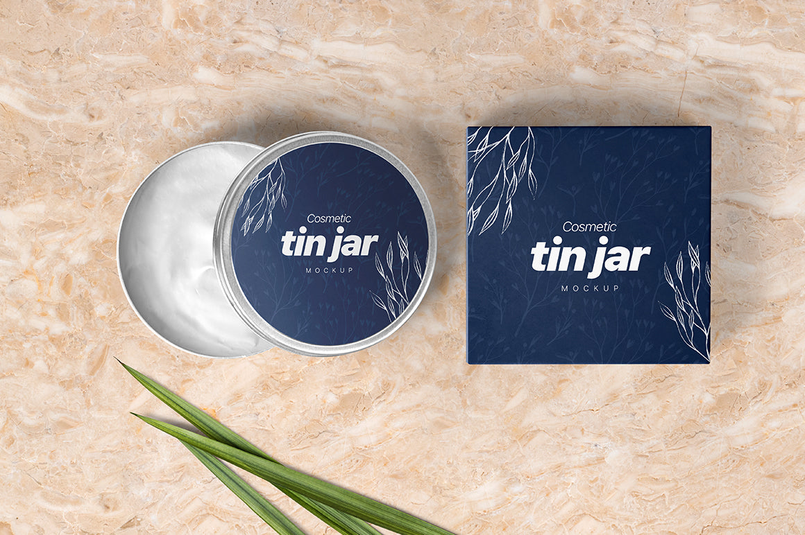 Free Cosmetic Tin Jar Mockup