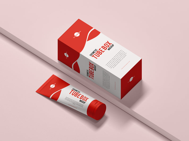 Free Cosmetic Tube Box Mockup