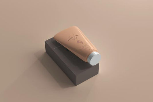 Free Cosmetic Tube With Box Mockup Psd