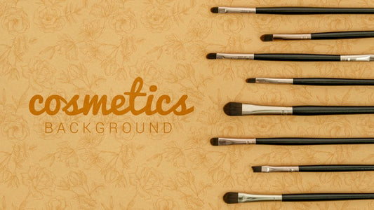 Free Cosmetics Background With Brushes Psd