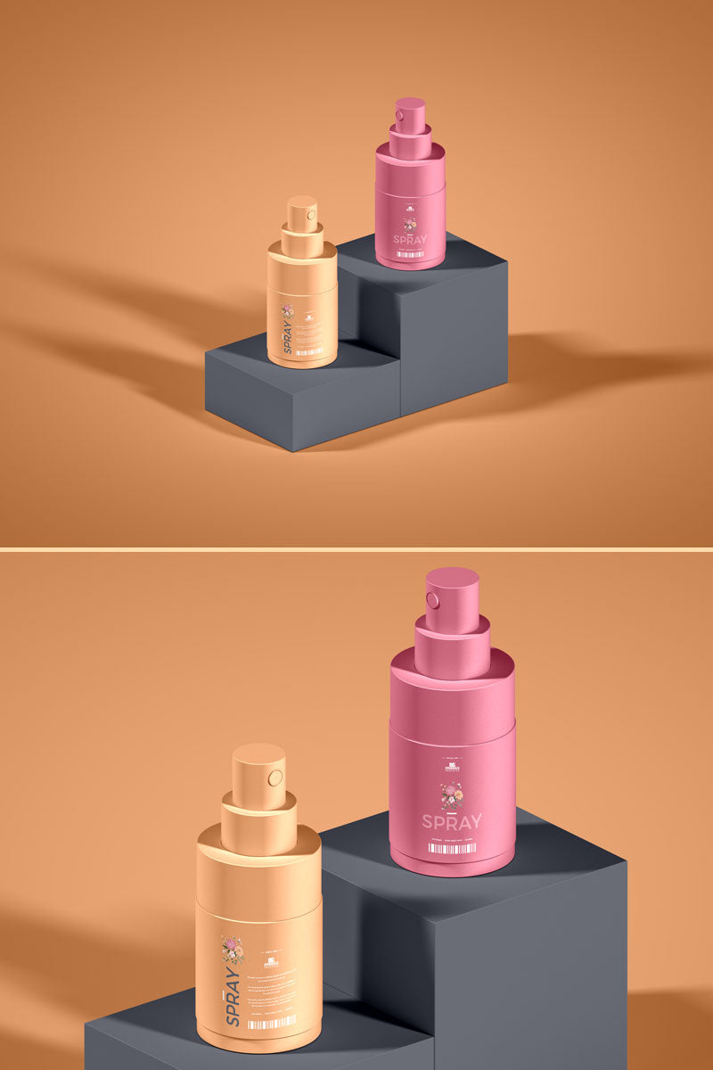 Free Cosmetics Spray Bottle Mockup