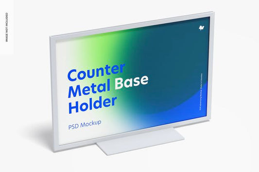 Free Counter Top Metal Base Holder Mockup, Psd