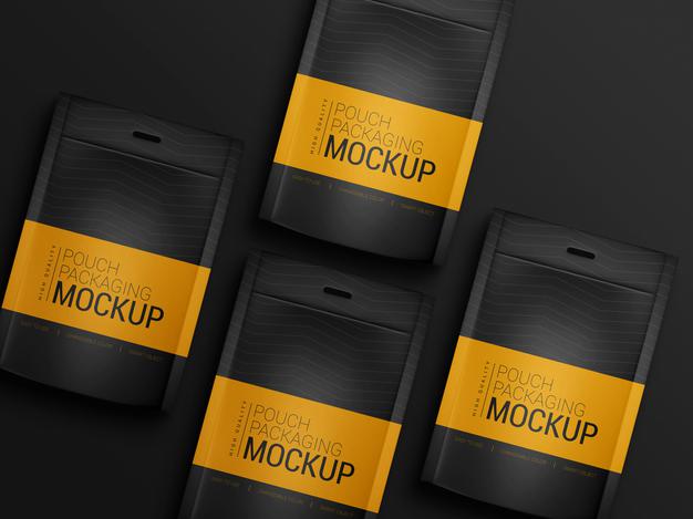 Free Couple Of Pouch Packaging Mockup Psd