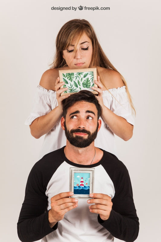 Free Couple Showing Frames Psd
