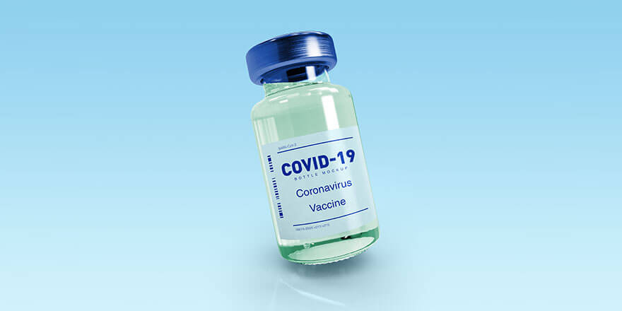 Free Covid-19 Coronavirus Vaccine Injection Bottle Mockup Psd