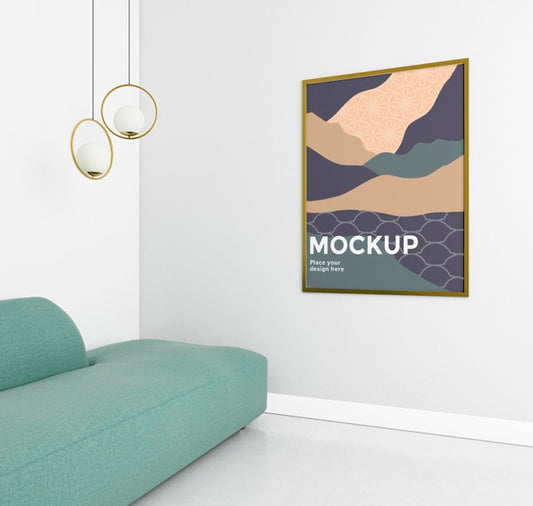 Free Cozy Home Composition With Frame Mock-Up Psd