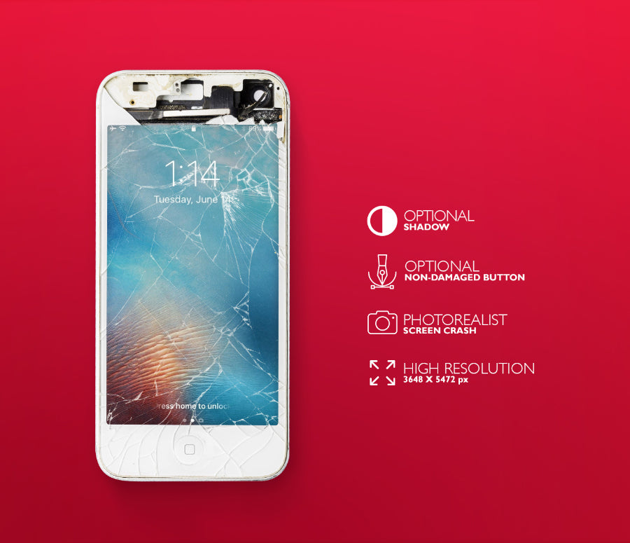 Free Funny Cracked iPhone Mockup PSD