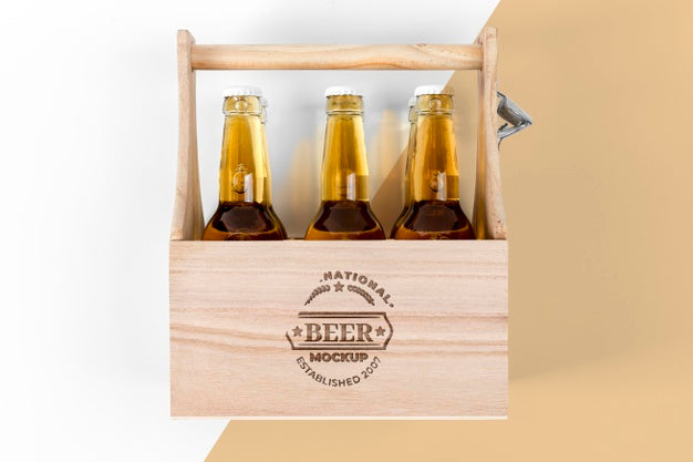 Free Craft Beer Arrangement Concept Mock-Up Psd